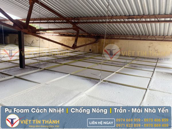 phun pu foam cách nhiệt chống nóng mái tôn